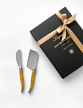 [선물포장] 장네론 라귀올 옐로우 버터나이프&amp;치즈커터 세트 2p
